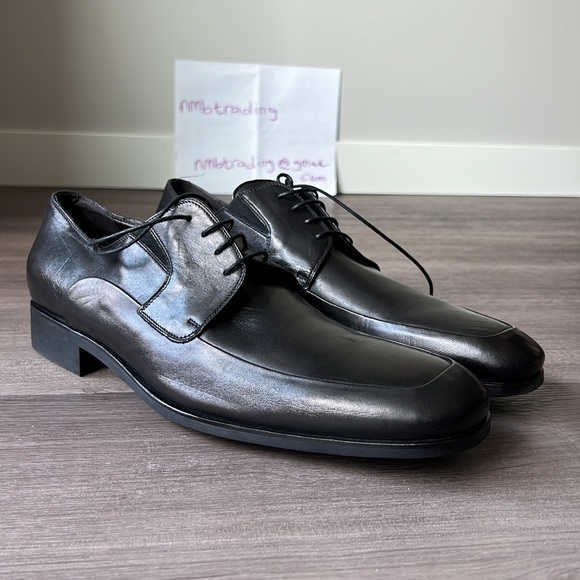 🇺🇸🇺🇸Bruno Magli RAMMOLA made in Italy black leather12M lace up Oxford shoe